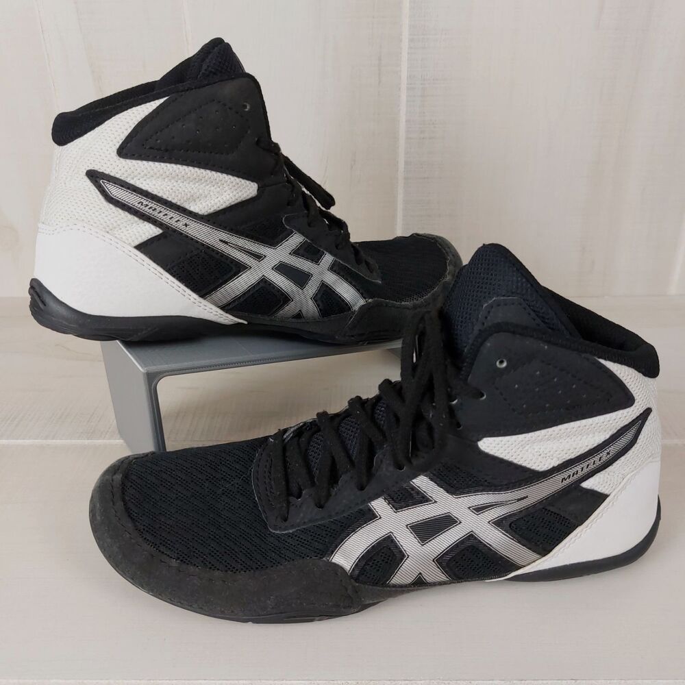 ASICS Matflex 6 Wrestling Shoes Sneakers Men's 7 Black White Silver 1081A021